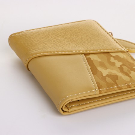 Women's wallet on the button, yellow color-2