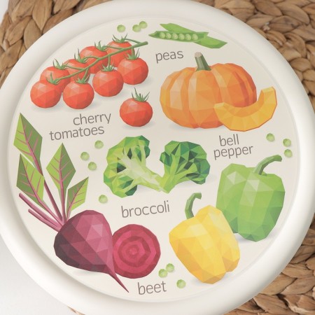 A bowl with a lid, 1.2 l, d = 18 cm, h = 8 cm, with decor, light color-2
