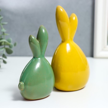 Souvenir Ceramics "Puff Lawhouse" set 2 pcs 12.5x5x7 15.5x6x10 cm-3
