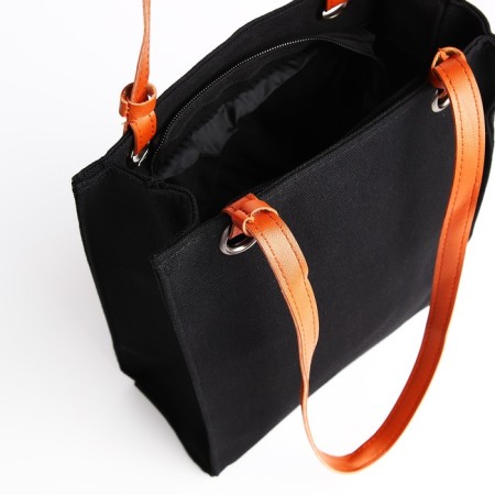 Bag Female Tout with zipper, black color-4