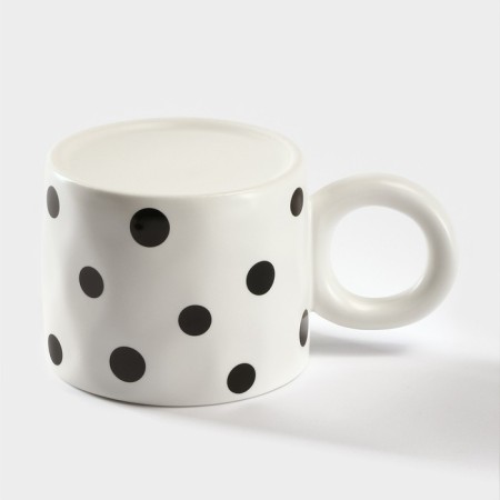Ceramic mug with silicone lid "Myu", 350 ml, white and black color-2