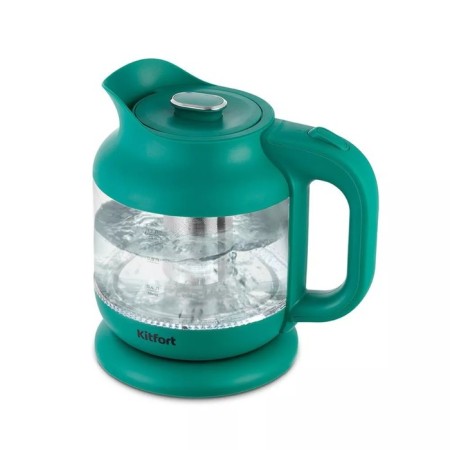 Electric ketter KitFort KT-6663, glass, 1.2 l, 1630 watts, green