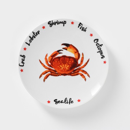 Porcelain plate Sealife, d = 20 cm, mix