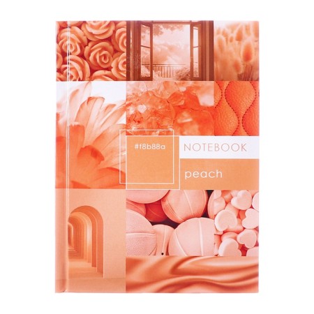 Notepad A6, 40 sheets in the Apricot Crush cage, hard cover, glossy lamination, offset block