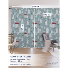 Фотошторы «Снежное поселение», оксфорд, размер 170х265 см, 2 шт