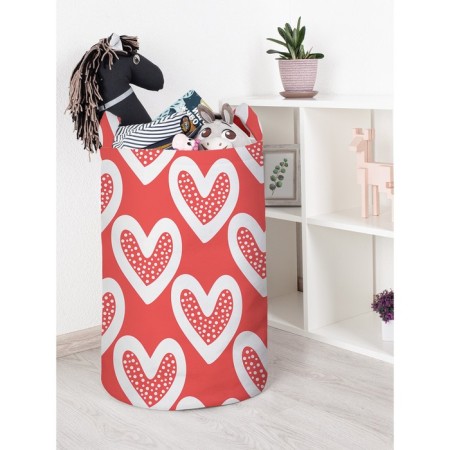 Basket for toys "White Heart, size 40x60 cm