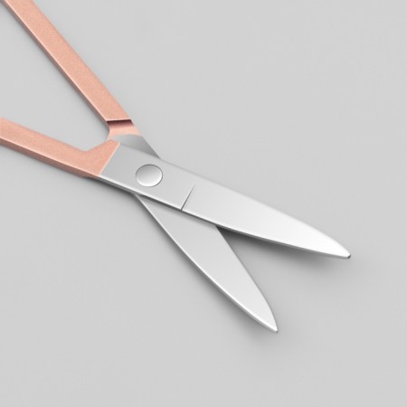 Scissors are manicure, narrow, bent, 8.5 cm, silver/pink gold color-2
