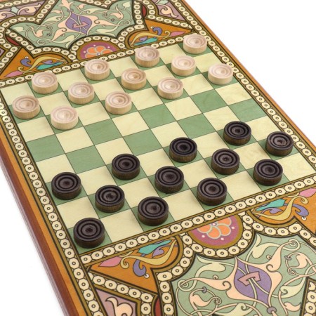 Wooden backgammon large, with sabers "Vostochny", board game, 60 x 60 cm-2