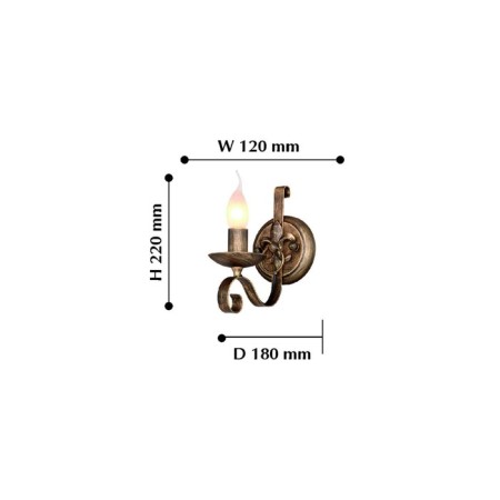 Bra Boulogne, 1x60W E14, bronze color-1