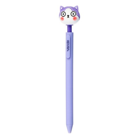 Gel-ghost-groove machine gun, blue ink, cat