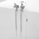 Hanging earrings "Mint" with pearls, white color in silver