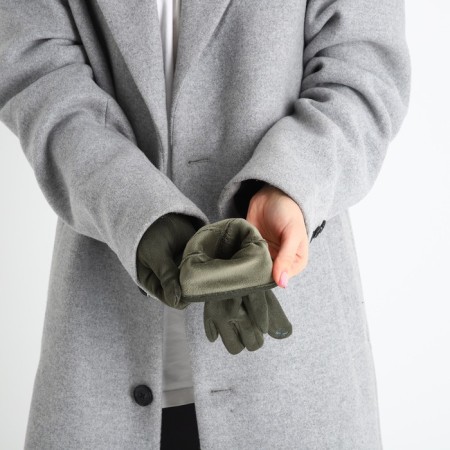 Gloves are female, dimensionless, without insulation, khaki color-5