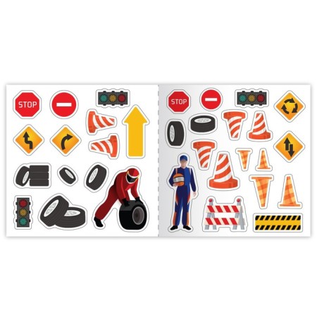 Coloring on numbers with stickers "Cool races", 16 p.-4