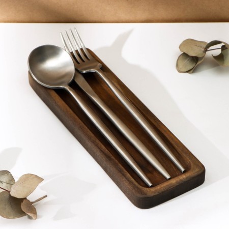 ADELICA cutlery tray, 23 × 8 × 1.8 cm, painted in dark color, birch