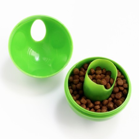 A toy for dry food "Egg", 6.7 cm, green-2