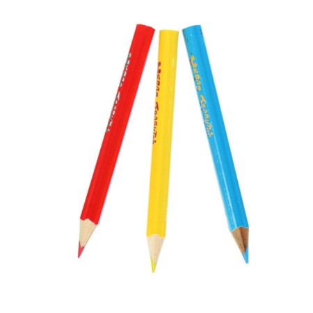 Pencils 6 colors "mini" in a cardboard box, triangular, wooden body-4