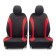 Auto-Cherkhly Flex, wear-resistant polyester, cotton inserts, 2 mm foam, 3D cut, 11 objects, 5 head restraints, 2 lightning, Airbag black and red