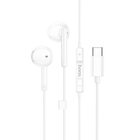 Hoco M95 headphones, wired, inserts, Type-C, 1.2 m, white-1