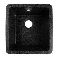 Sin for a kitchen made of stone Zein 27/Q4, 463 x 433 mm, rectangular, overflow, black color
