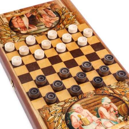 Нарды деревянные с шашками "Для Бани", настольная игра, 40 х 40 см-1