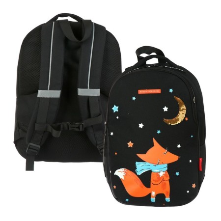 School backpack Bruno VisConti, 42 x 31 x 14 cm, ergonomic back, "magic fox"
