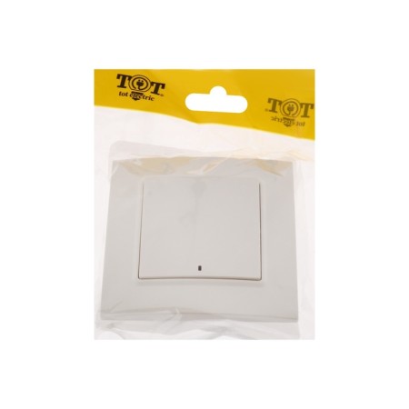 Tot Elegant switch, 10 a, 1 cl., With backlight, hidden, white-5