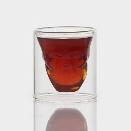 Glass stack with double walls Magistro "Skull", 100 ml, 8 × 8.5 cm-2