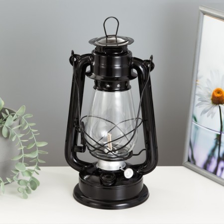Kerosene lamp decorative black 14x18x30 cm risalux-1