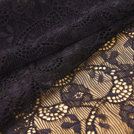 Lace elastic fabric, 180 mm × 2.7 ± 0.5 m, black color-1