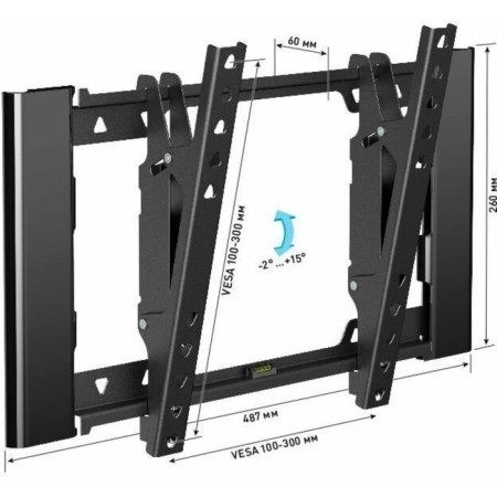 Holder bracket for TV T3929-B Black 22-47 Max. 45kg wall tilt-1