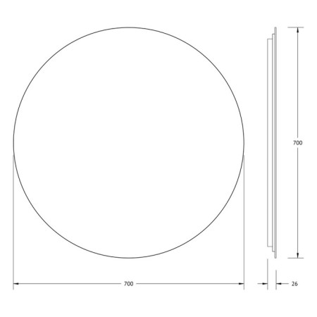 Mirror with Defesto LED-lighting 18 W, 70x70 cm, without a switch, neutral white light-1