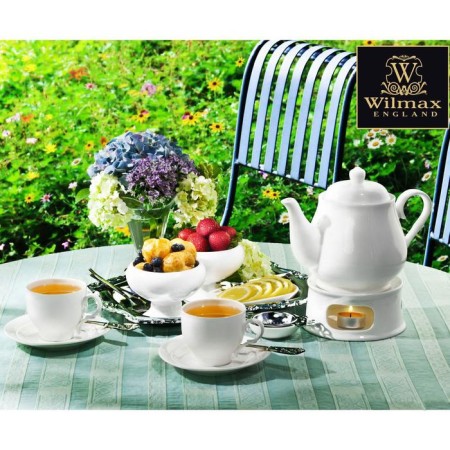 Porcelain stand for heating Wilmax, D = 13 cm, white color-5