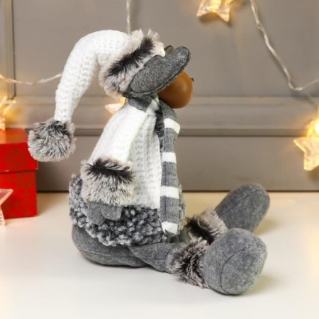 Interior doll "Losik in a white fur coat and cap" 34 cm-3
