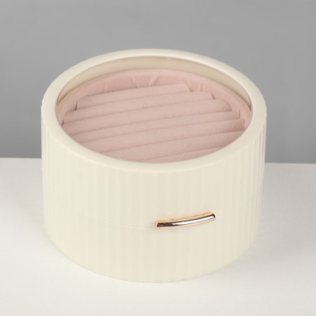 Standing under the rings "Portable box", circle, 7 stripes, 9 × 9 × 5.5 cm, white color-2