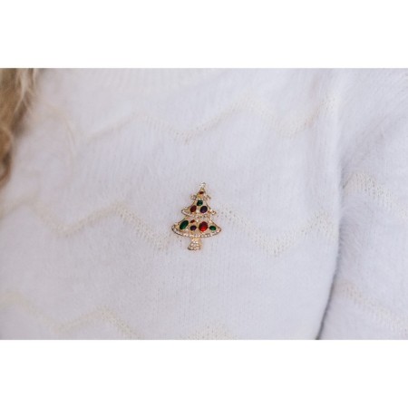 New Year's Brooch "Emergency Christmas tree", colored in gold-5