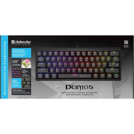 Keyboard Defender GK-303, game, wired, mechanical, backlight, 104 keys, USB, black-2