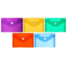 A set of 5 pieces, a button folder, A7, 180 microns, corrugated, fluorescent, 5 colors
