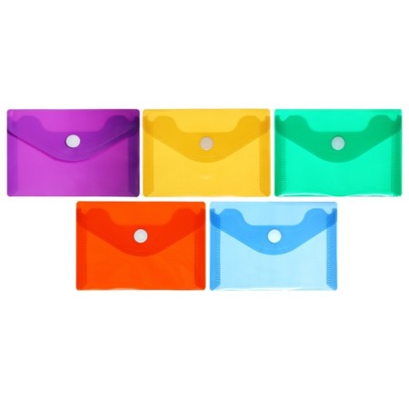 A set of 5 pieces, a button folder, A7, 180 microns, corrugated, fluorescent, 5 colors