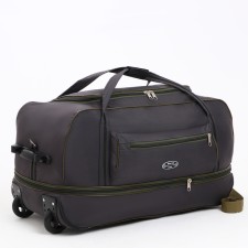 Road bag on wheels, a lightning department, with an increase, an outer pocket, khaki color
