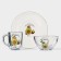 Avocado breakfast set, 3 items: mug 200 ml, salad bowl 450 ml, plate, MIX drawing