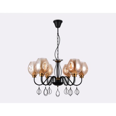 Ambrella Light Traditional, 6x40W E27 chandelier, black gold color-1