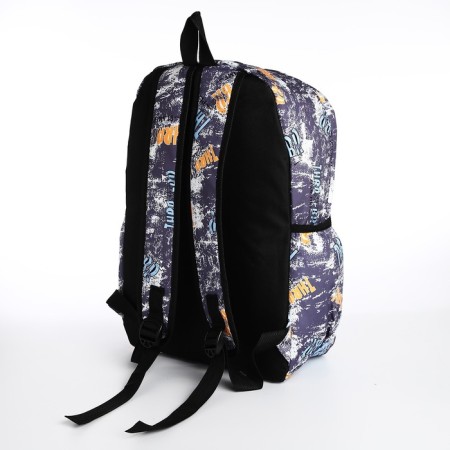 School backpack from textiles on lightning, 3 pockets, color gray color-3