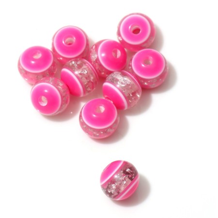 Busina "Rondel" inclusive, 1 × 1 × 0.8 cm, (set 10 pcs.), Pink color-1
