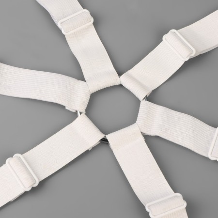 Clamps on elastic band, with regulators, on 4 angles and 2 sides, 2 × 240 cm, white color-3