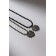 Kulons "Demetrons" Two hearts with flowers, black-silver color, 45 cm