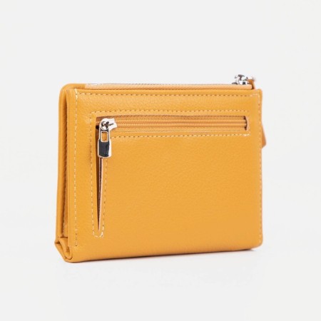 Women's wallet on magnet, yellow color-1