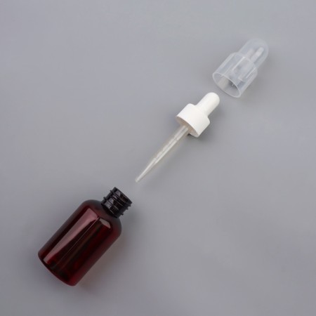 A bottle for storage, with a pipette, 50 ml, brown/white color-4