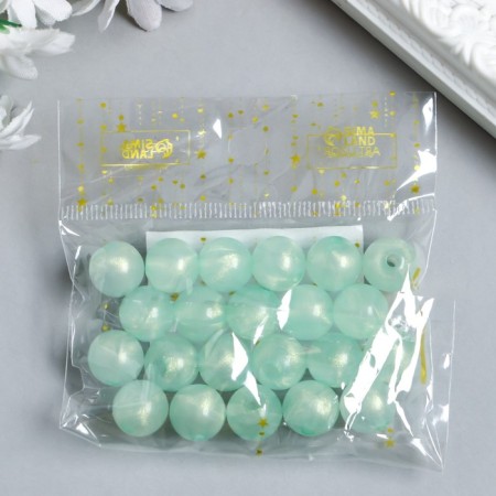 Plastic beads "Balls light green with sparkles" glow in the dark 20 g d = 1.2 cm-2