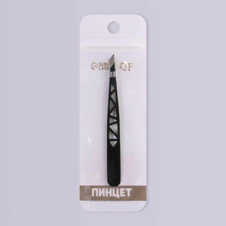 Pinzet "Geometry", beveled, pointed, 9.5 cm, black color-6