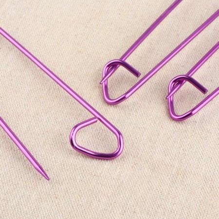 A set of auxiliary pins for knitting, 17 cm, 3 pcs, purple color-1